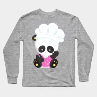 Cooking Panda, Baking Panda, Cute Panda, Whisk Long Sleeve T-Shirt